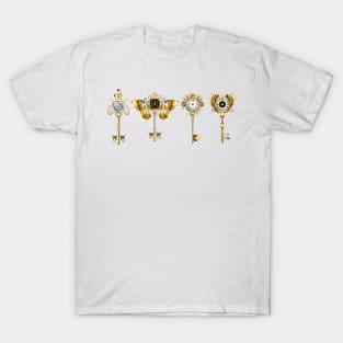 Antique gold keys with dials T-Shirt